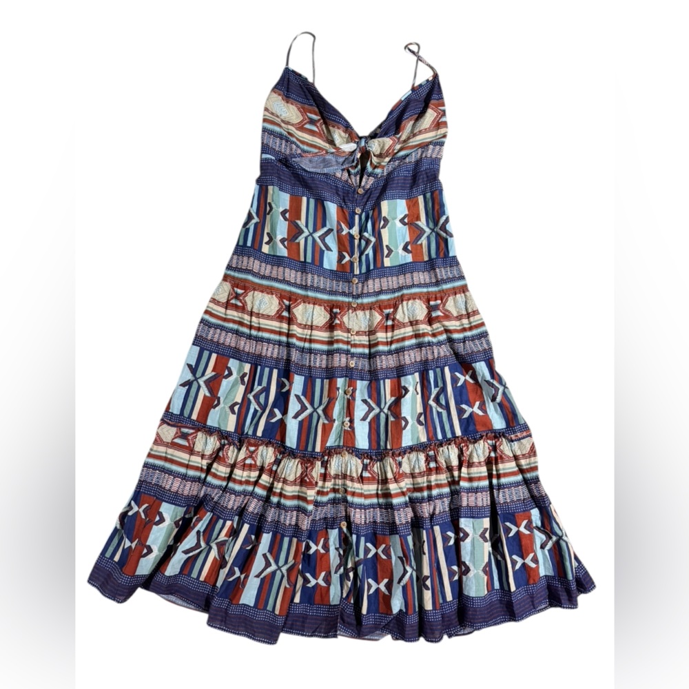 VERONICA BEARD Abilene knotted printed cotton midi dress - Picture 4 of 8